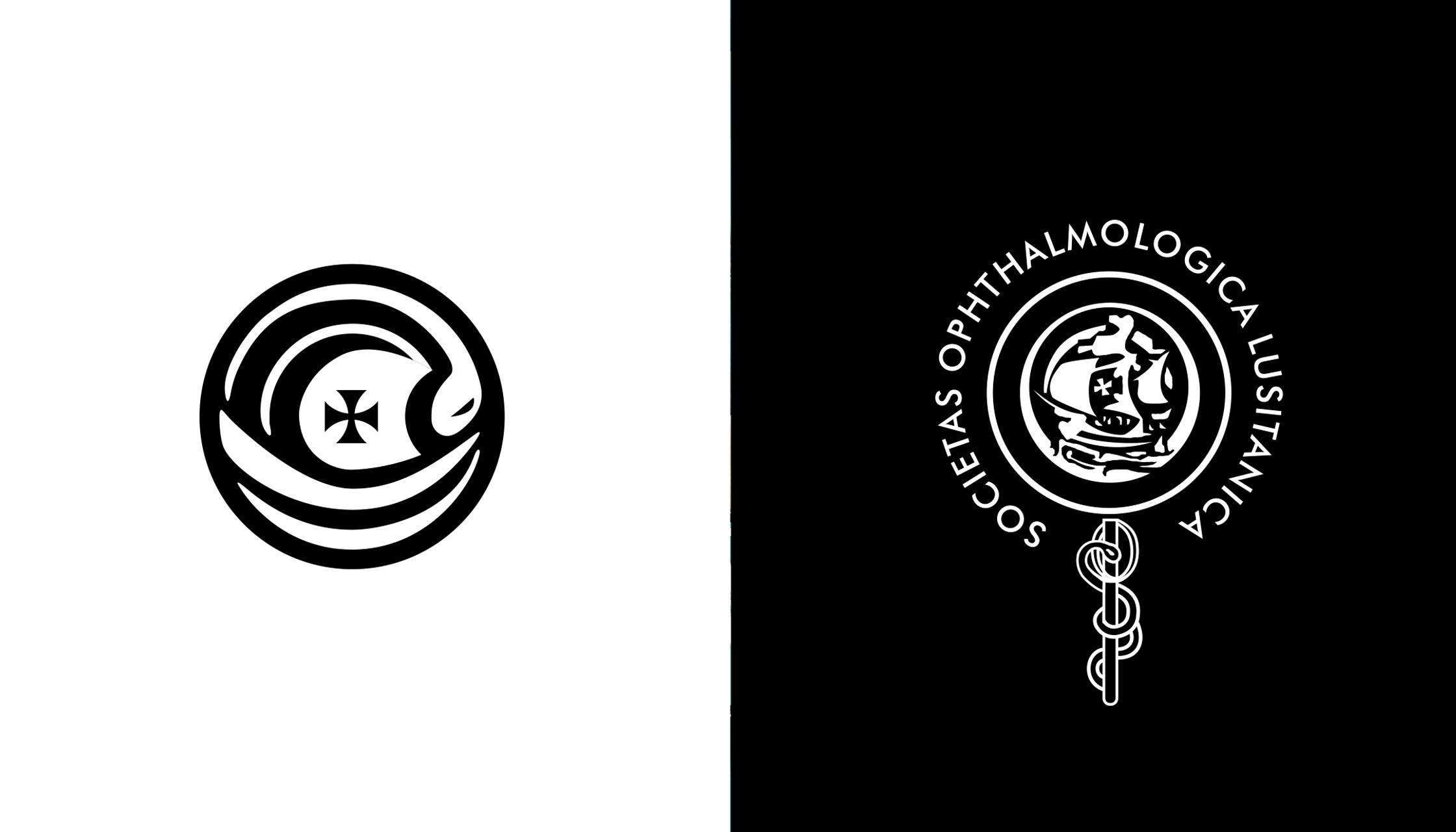 Brand identity logo design simple ship, wave,snake and magnifying glass, rebranding for a hospital