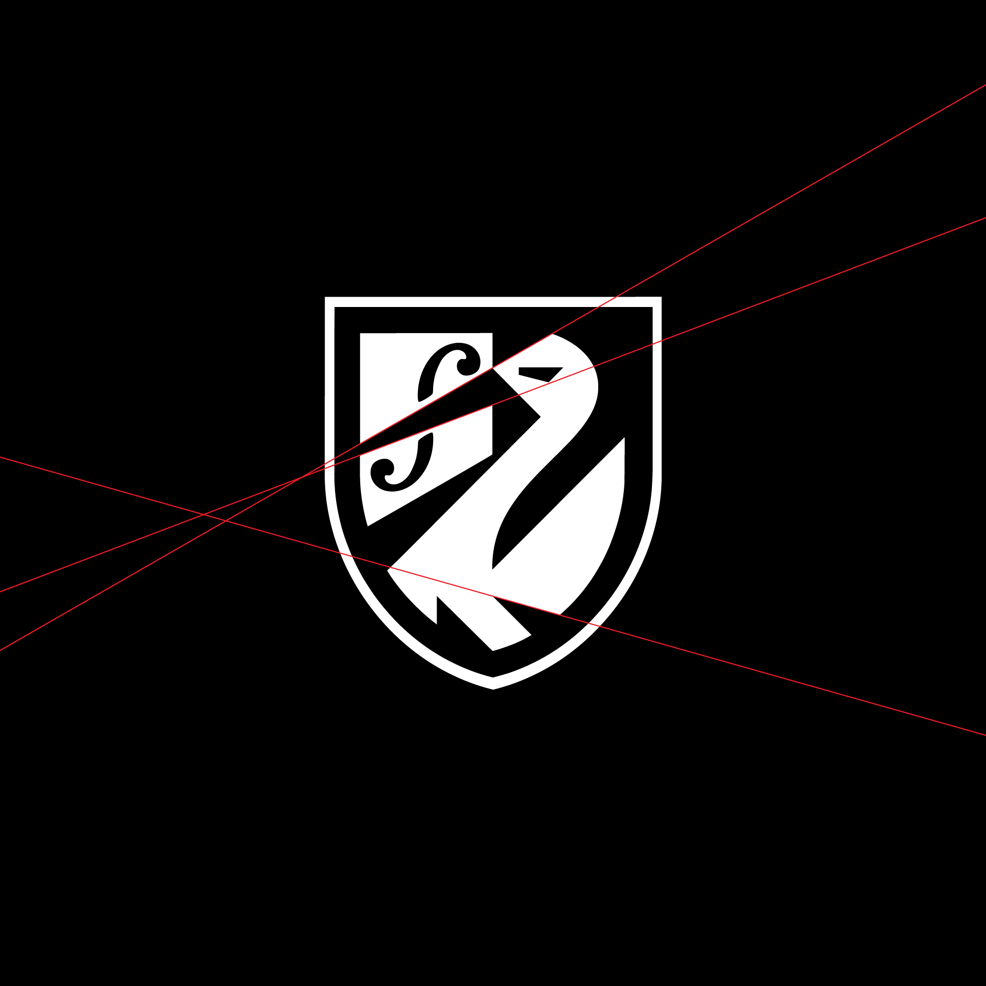 logo-design- black-white-minimalist-shield-swan