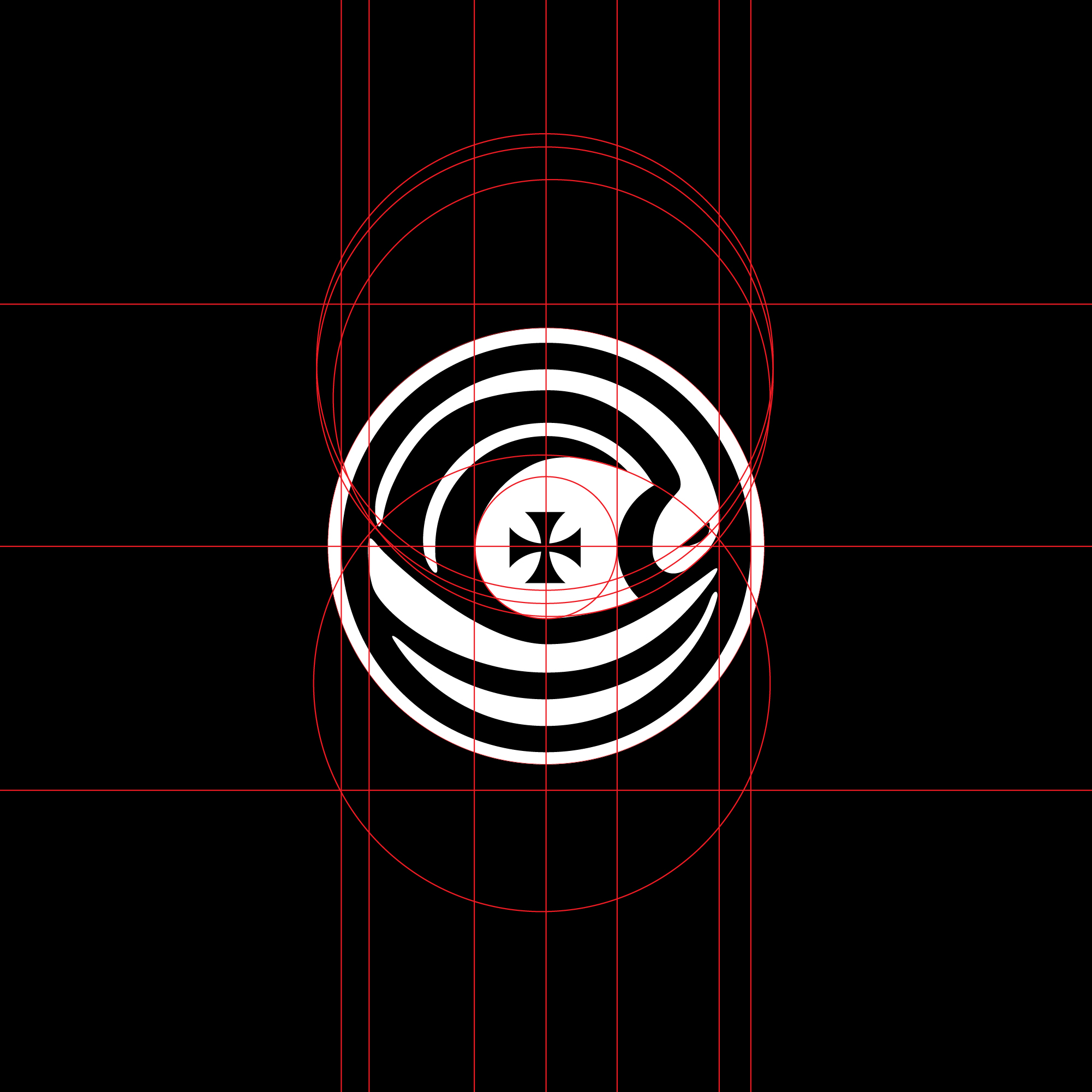 logo-design- black-white-minimalist-round-circle-ship-flag-boat-turquoise-grid