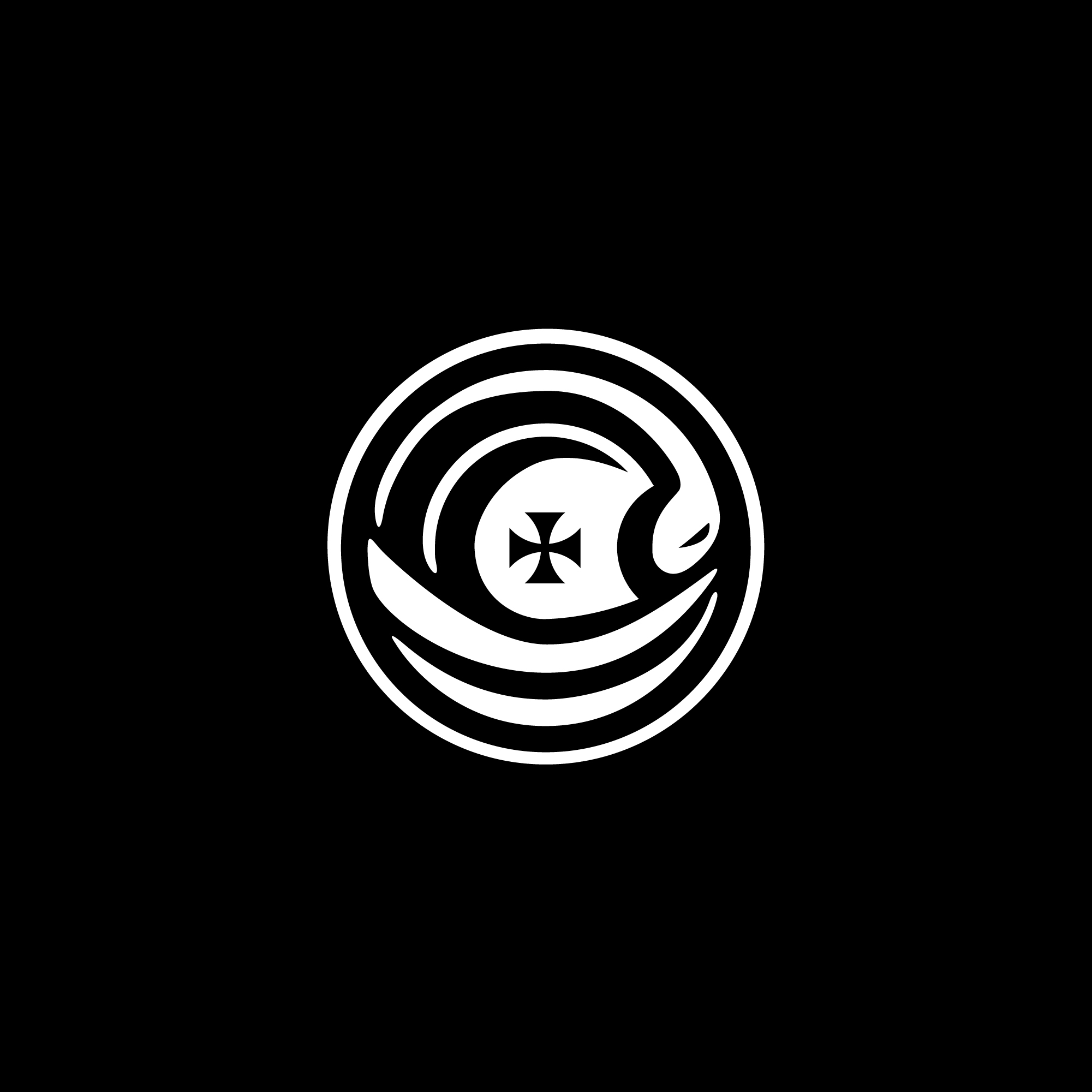 logo-design- black-white-minimalist-round-circle-ship-flag