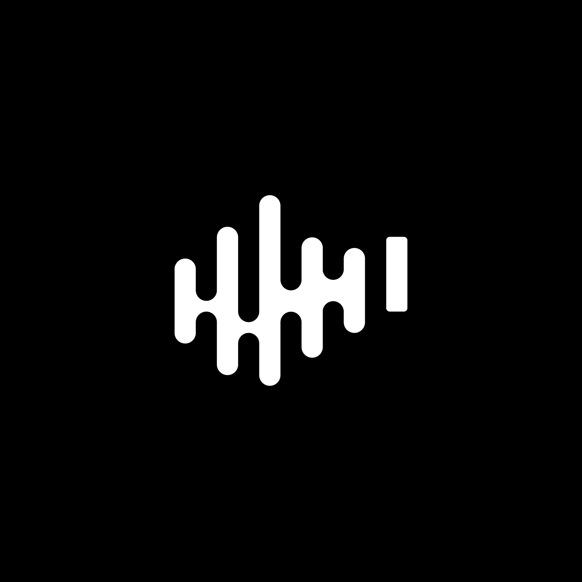 Minimalistic black and white logo sound wave