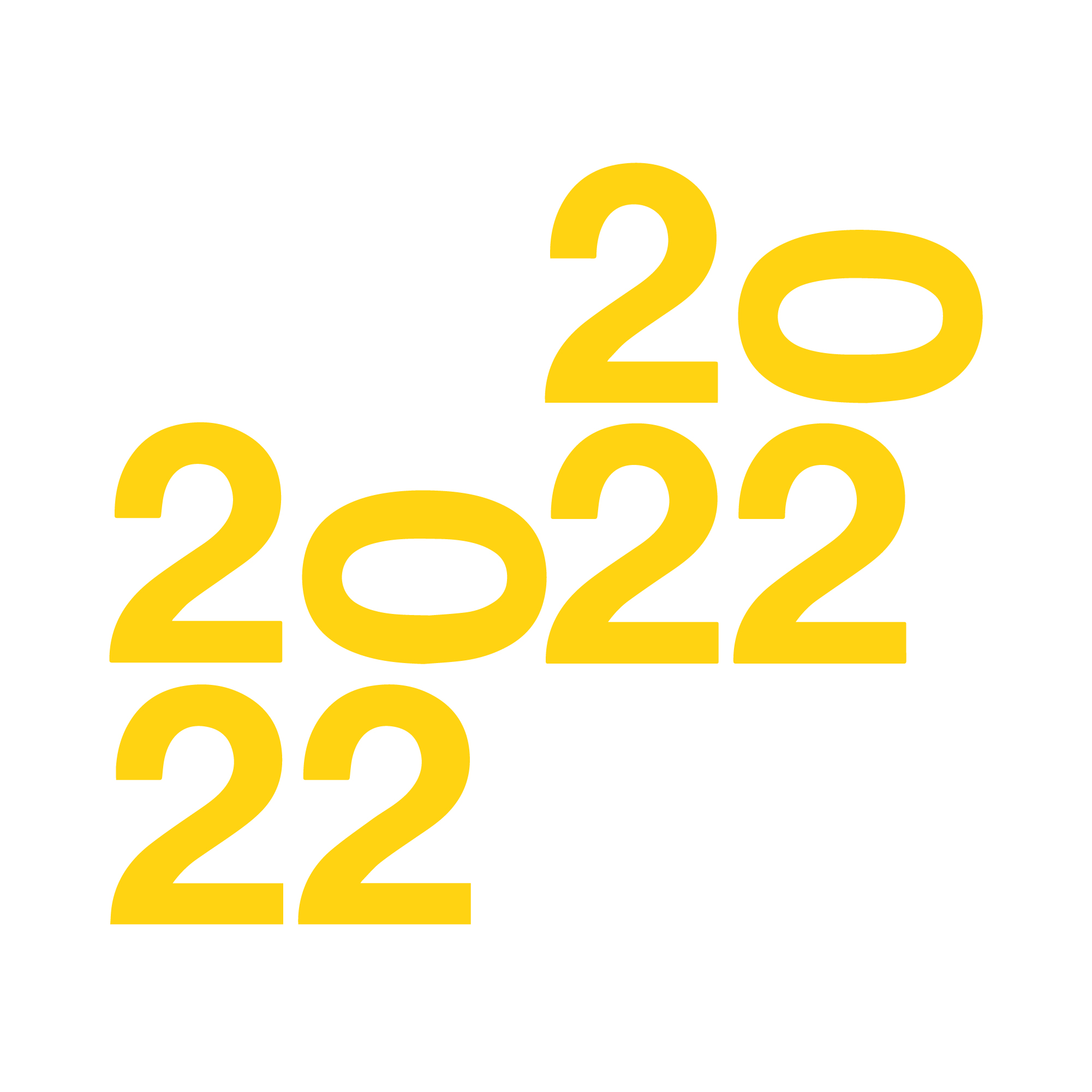 logo design yellow white minimalist funky letter number 2022 helvetica