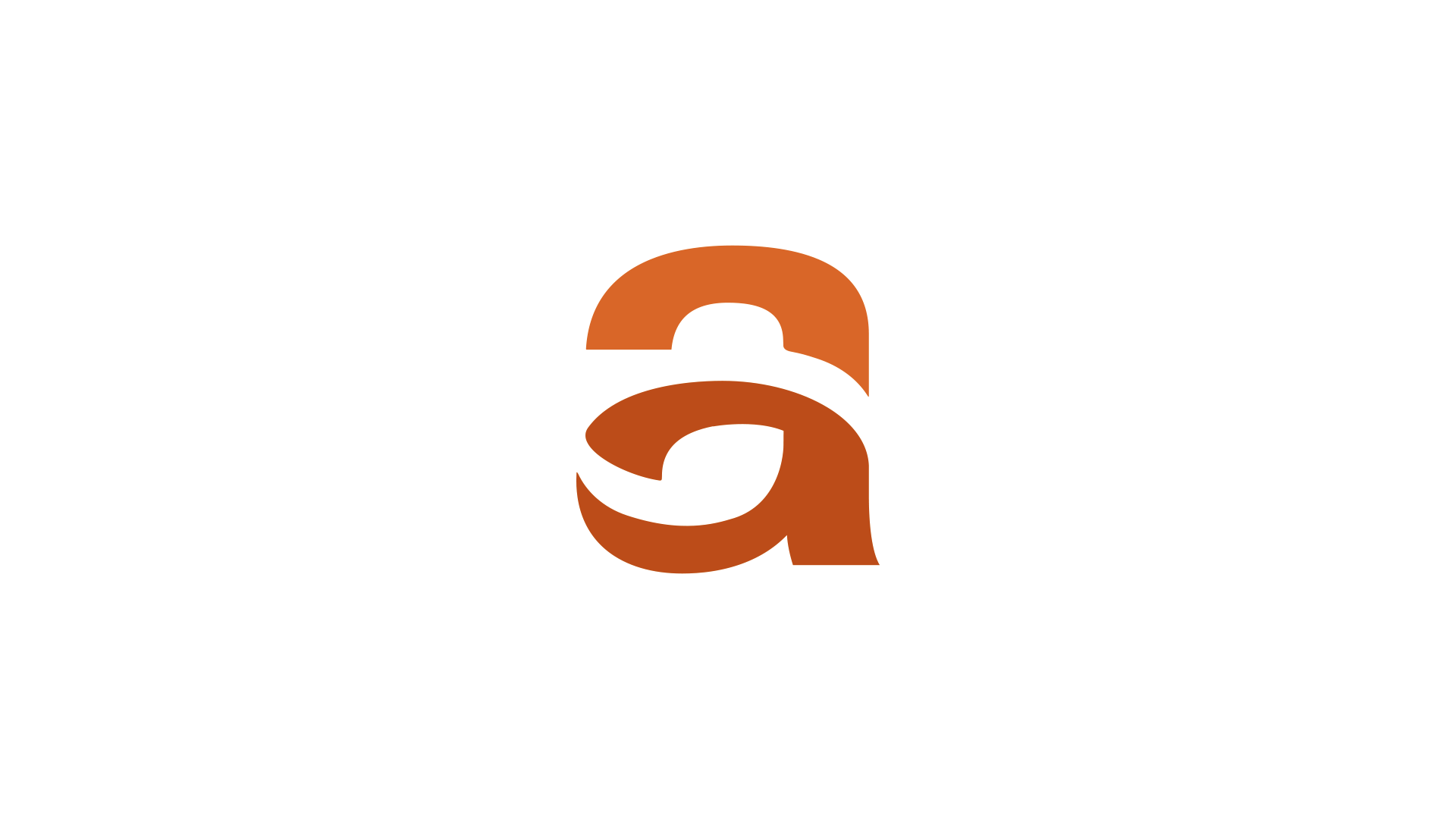 Lettering Logotipo "A" em tons de laranja, para a marca Aspuna