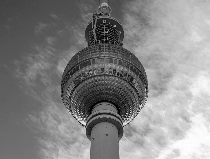 Fernsehturn in Berlin, black and white