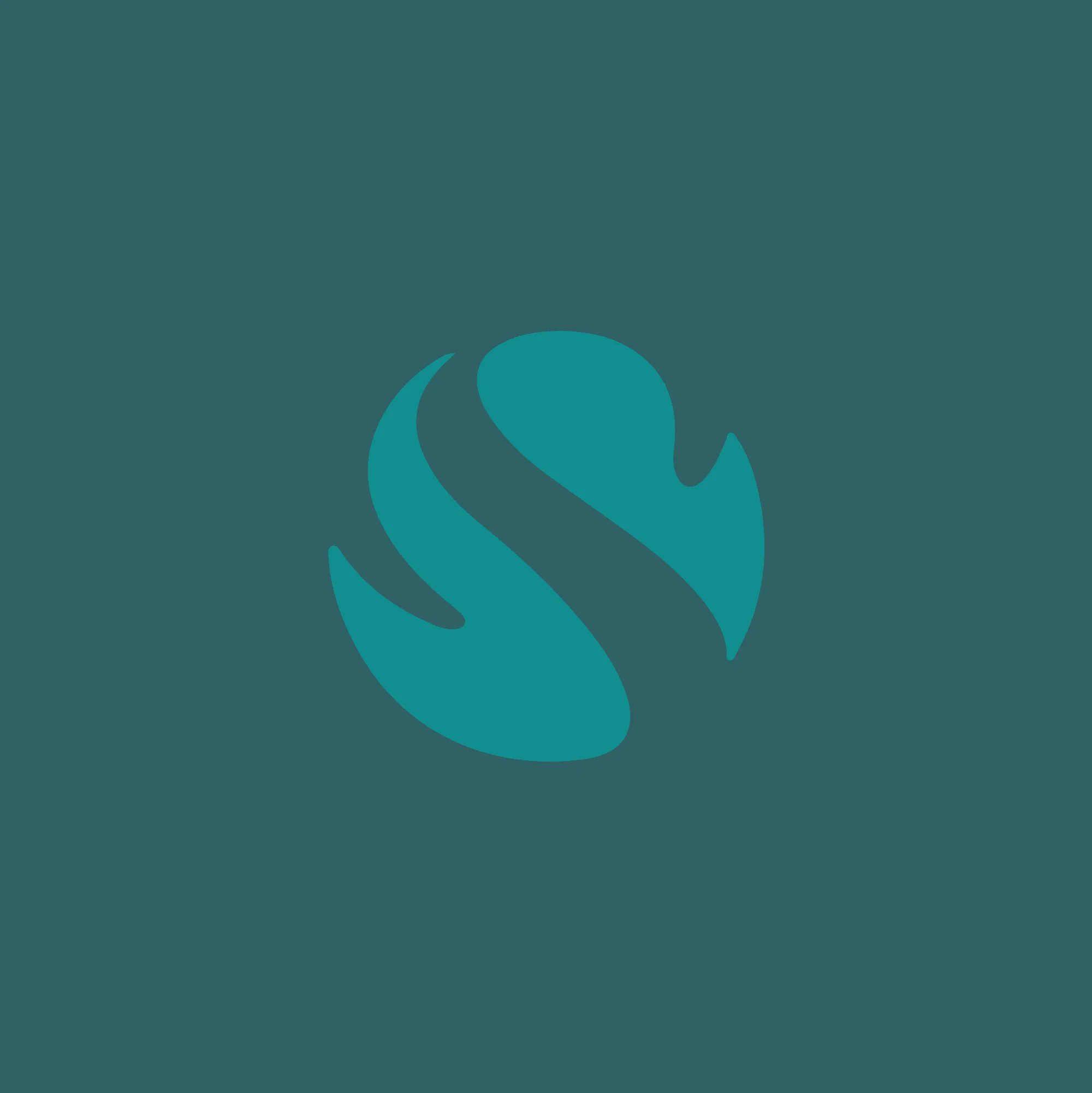 Branding logo seign letter S, in a swan round shape, turquoise