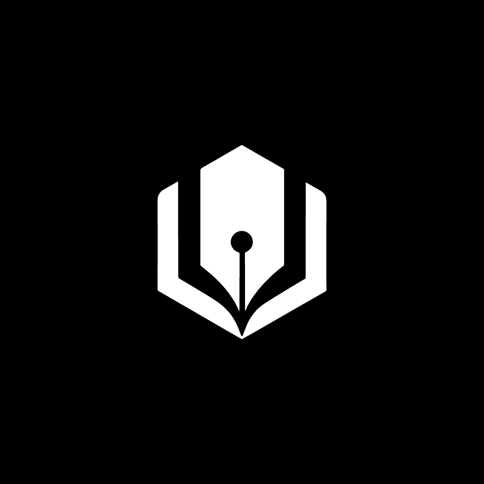 Branding logo design of fountain pen and book