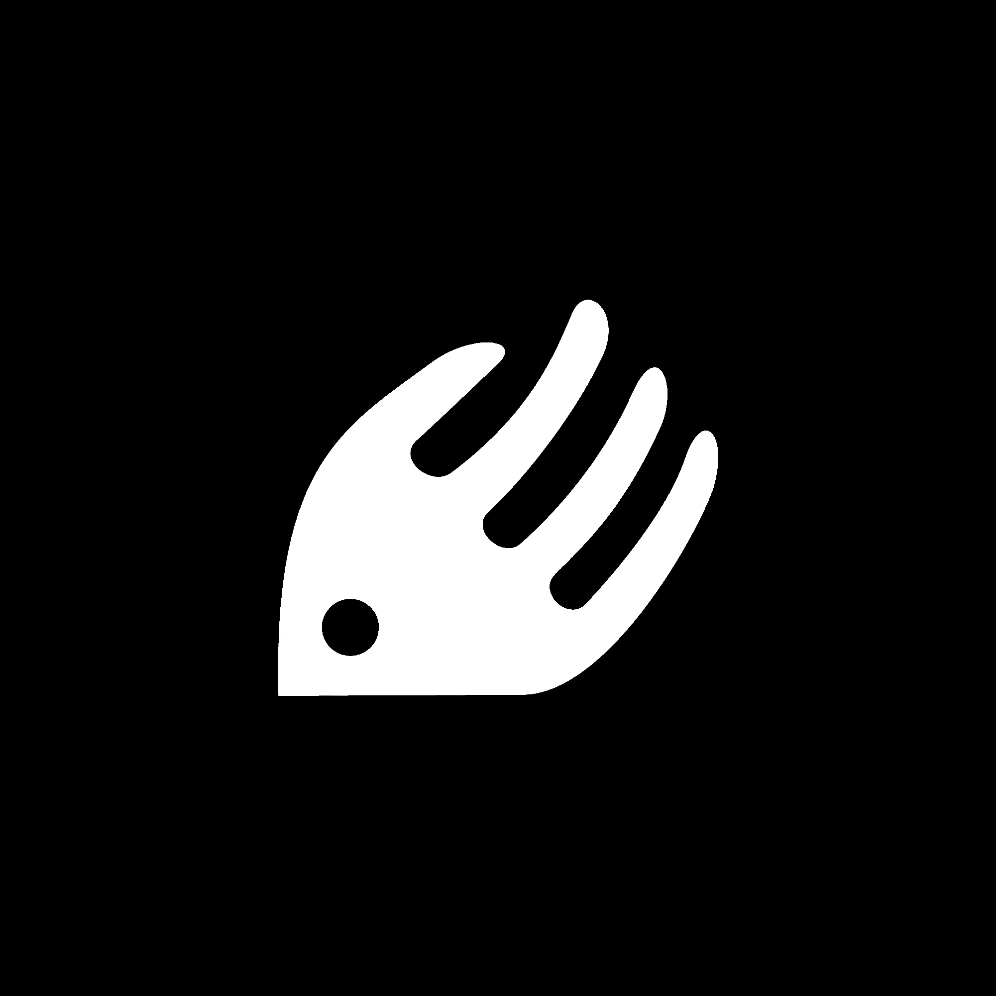Branding Logo Design Fish fork shaped, black and white