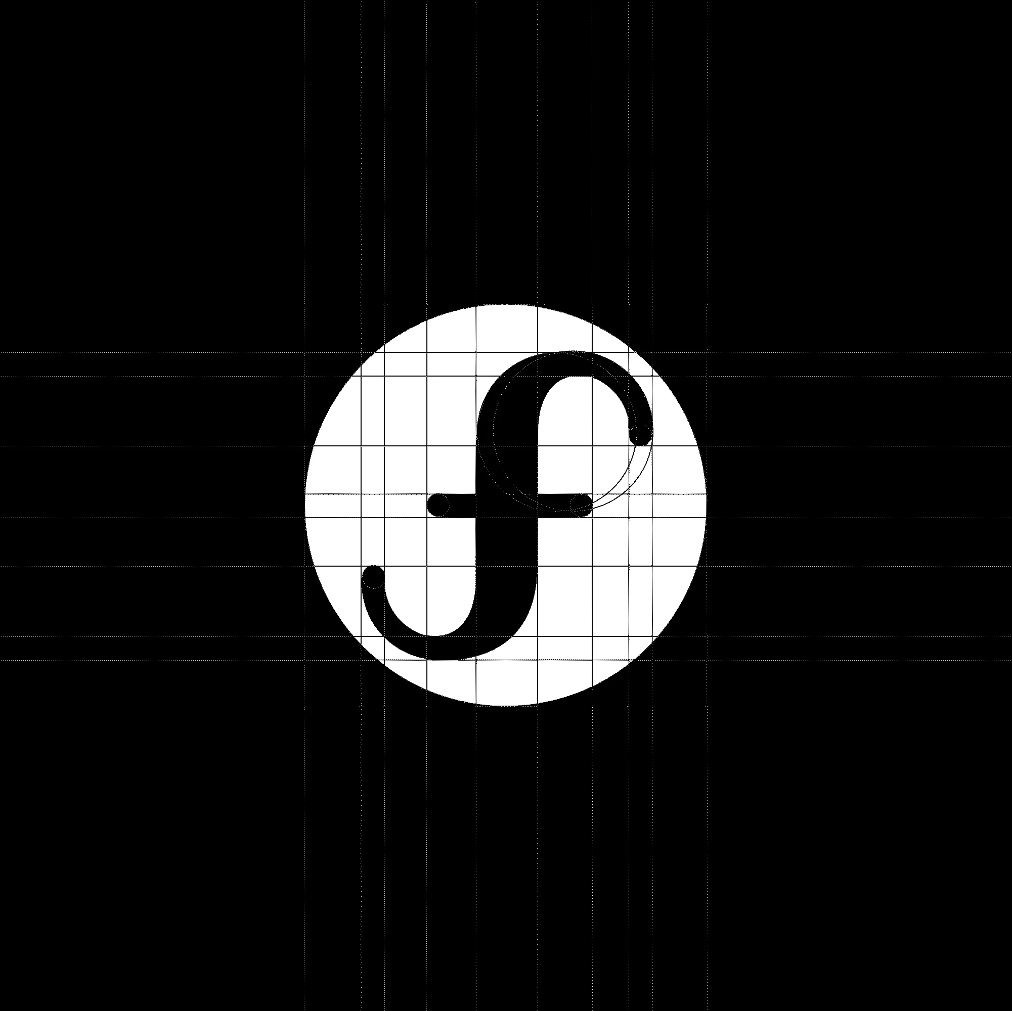 Branding logo design circle with minimalist letter, grid