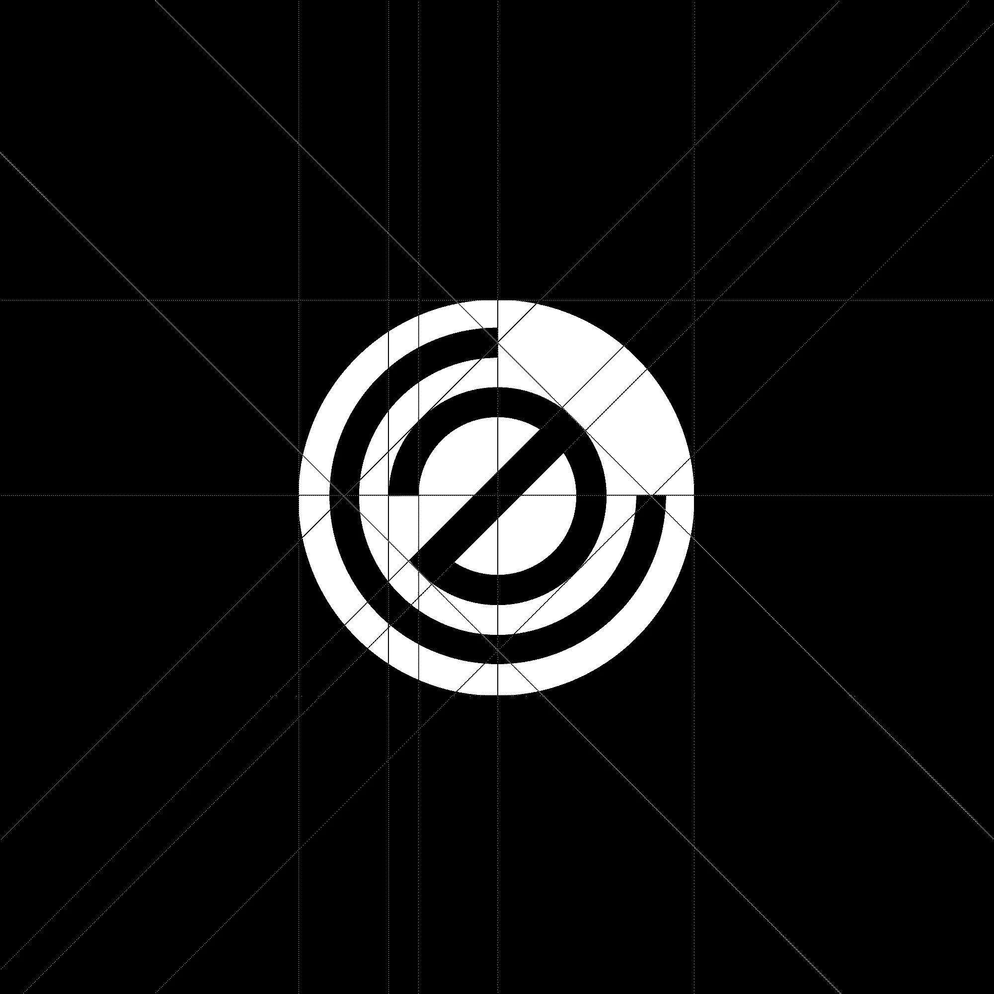 Branding logo design lettering in circle, black and white grid