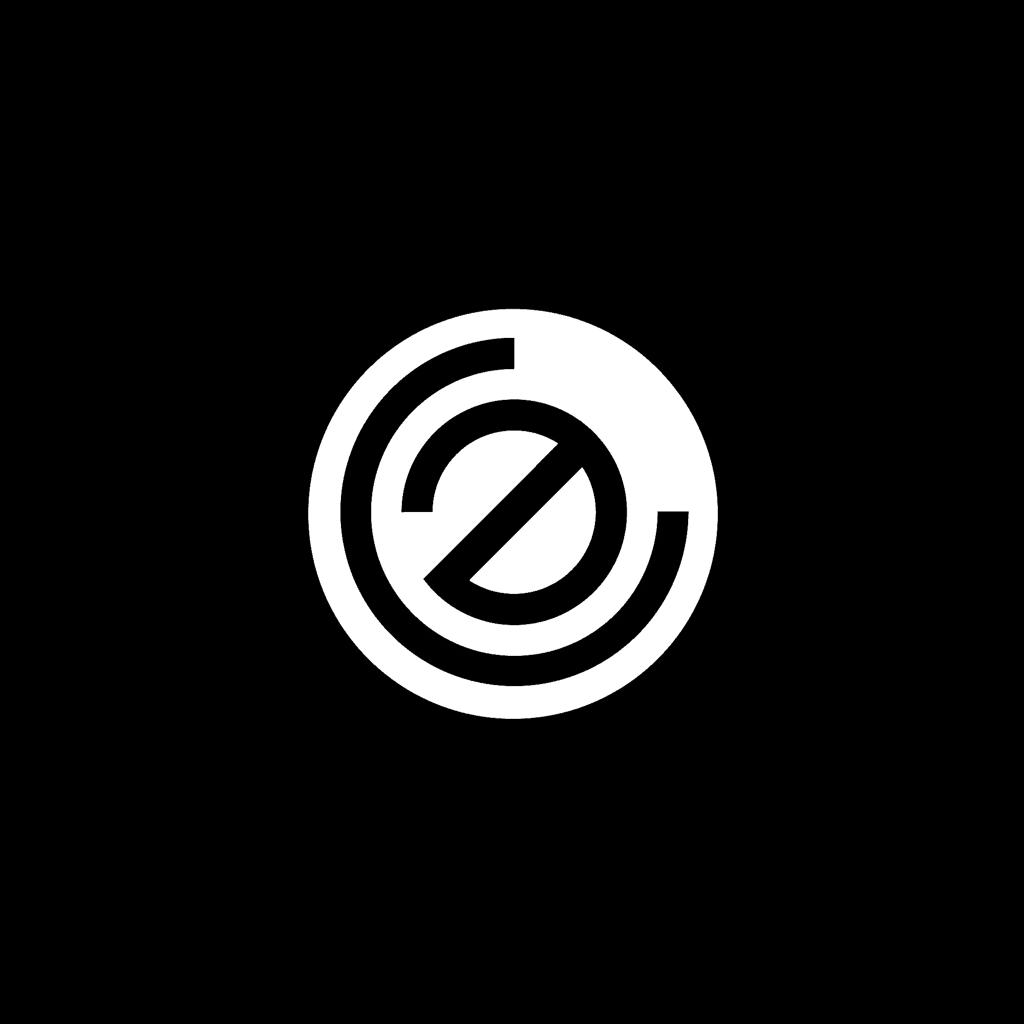 Branding logo design lettering in circle, black and white