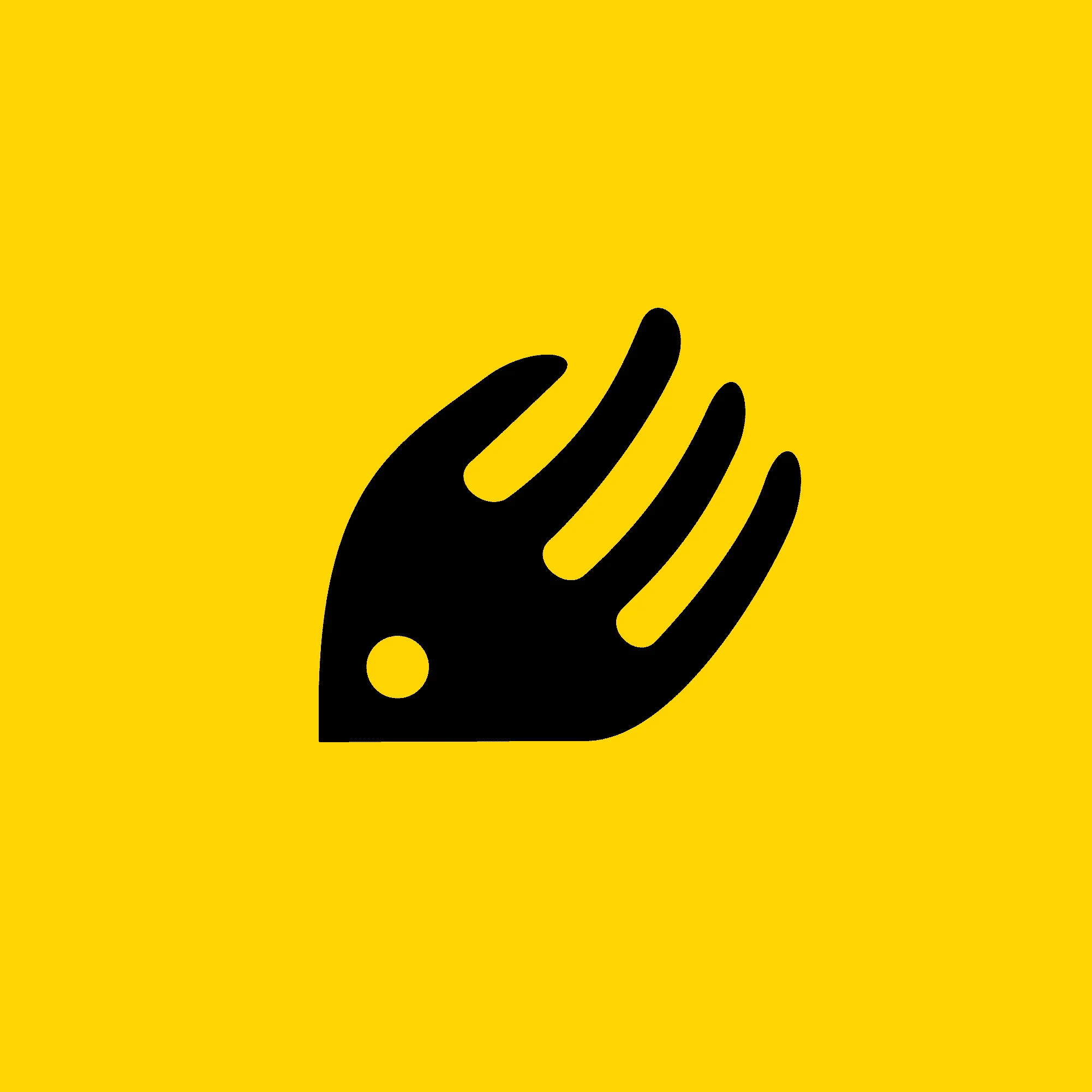 Branding Logo Design Fish fork shaped, black and yellow