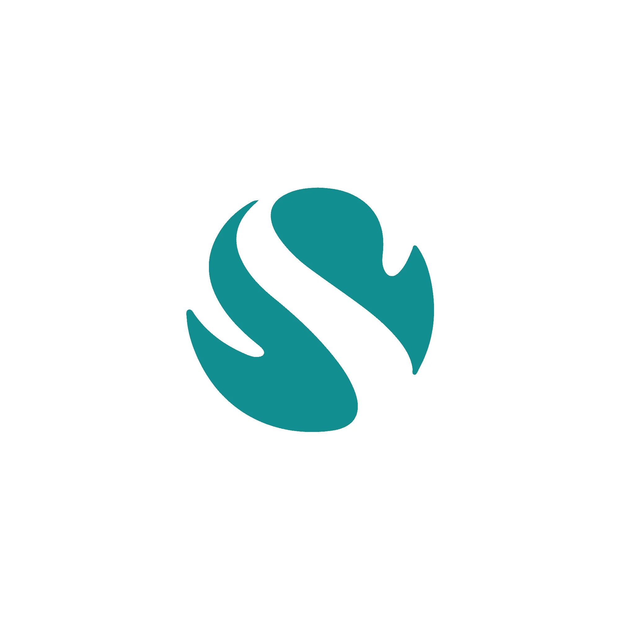 Branding logo seign letter S, in a swan round shape, turquoise