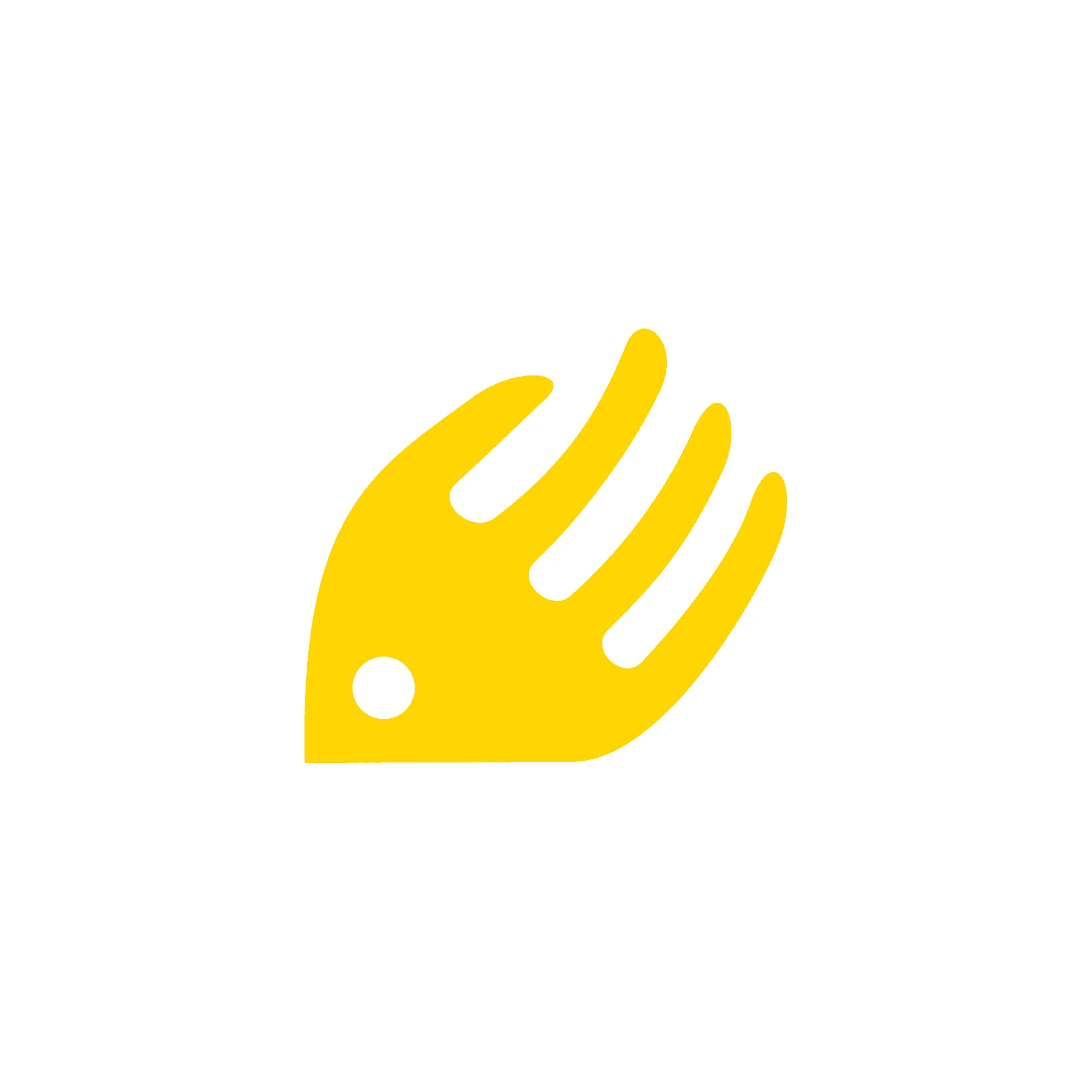 Branding Logo Design Fish fork shaped, yellow in white background