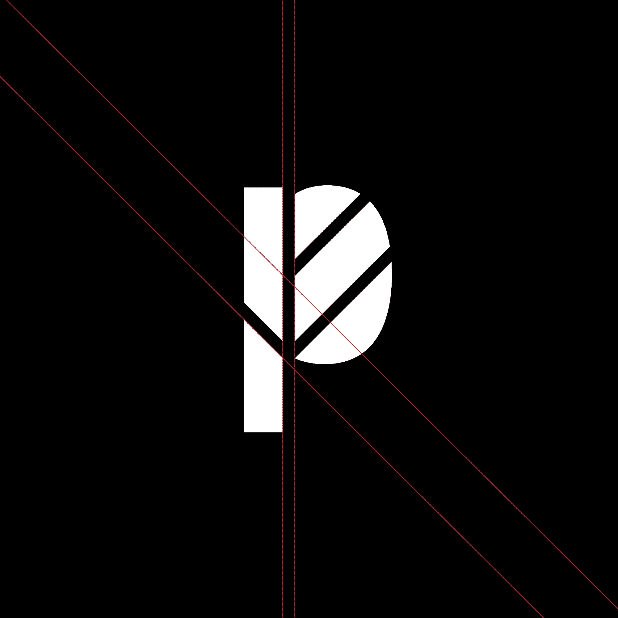 Branding logo design lettering "P" with a leaf shape, grid