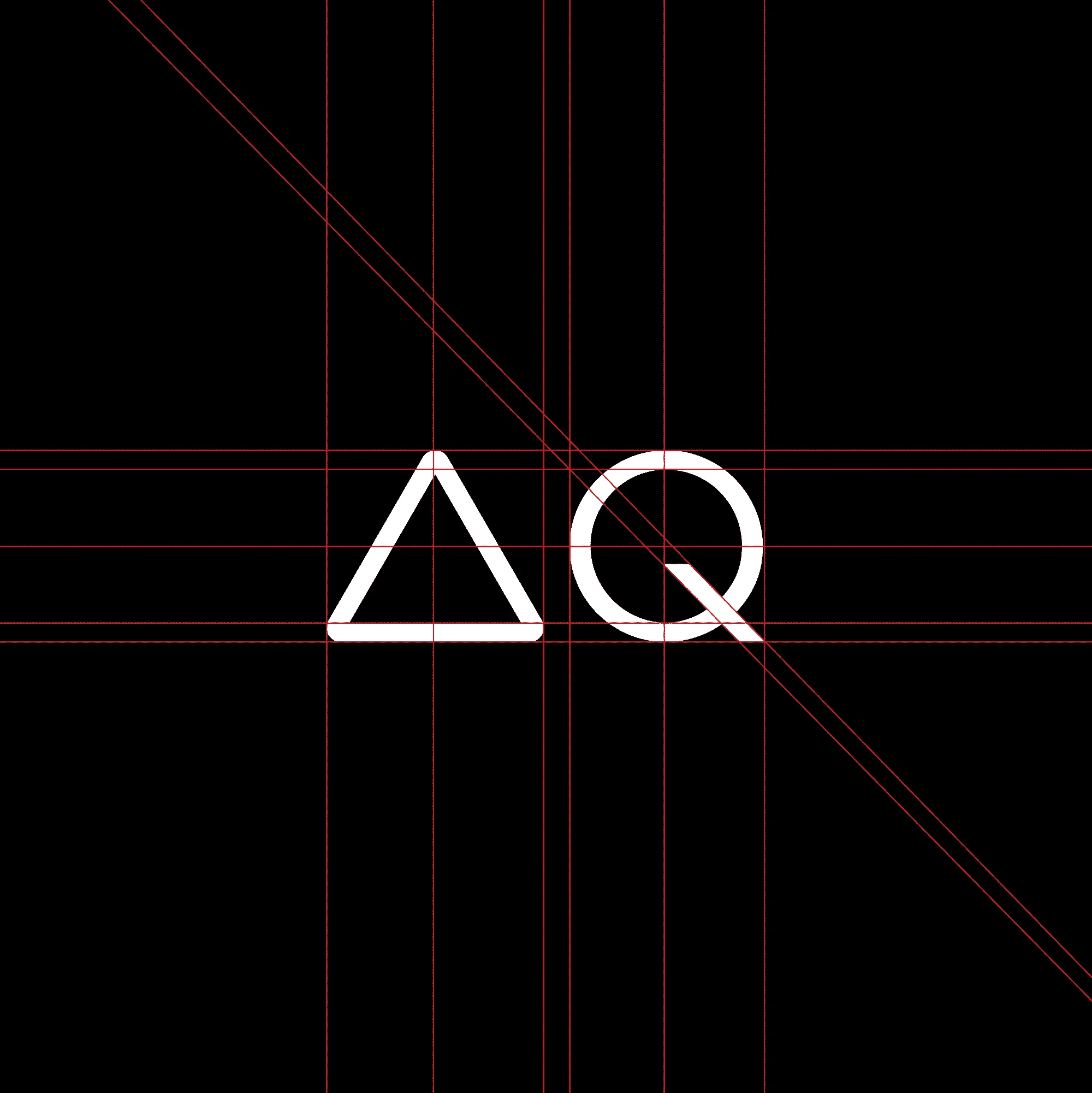 Branding logo design, triangle and letter "Q"