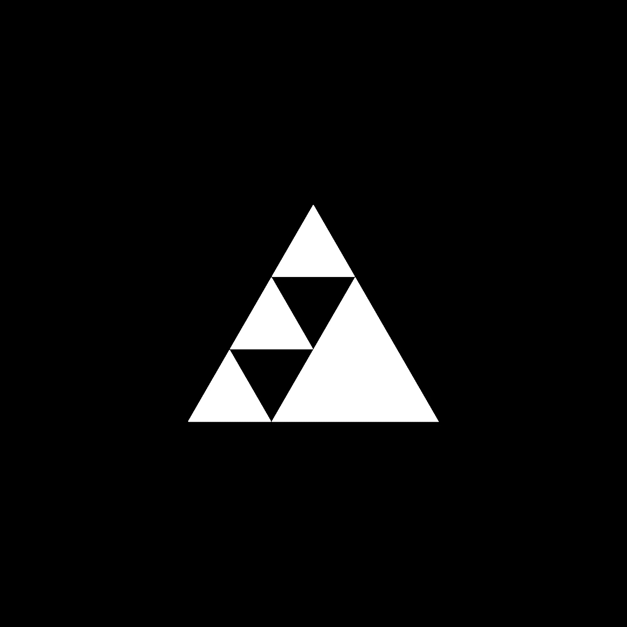 minimalistic black and white logo design, pyramid shaped with triangles